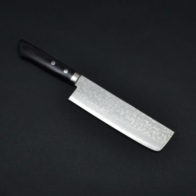 Masutani Damascus Nakiri 170mm Black Pakka