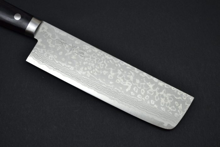 Masutani Damascus Nakiri 170mm Black Pakka - Image 13