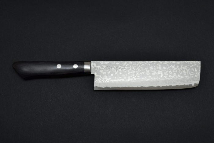 Masutani Damascus Nakiri 170mm Black Pakka - Image 12