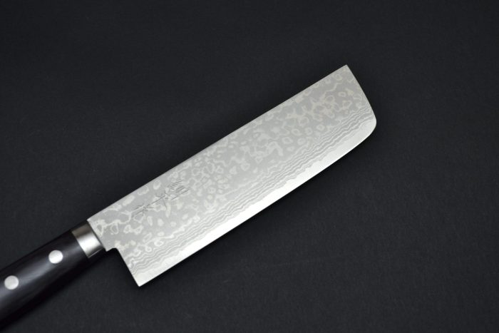 Masutani Damascus Nakiri 170mm Black Pakka - Image 10