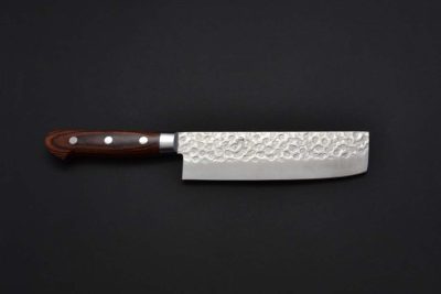 Nakamura Kaishin Damascus Hammered Nakiri 170mm - Image 6