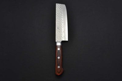 Nakamura Kaishin Damascus Hammered Nakiri 170mm - Image 5
