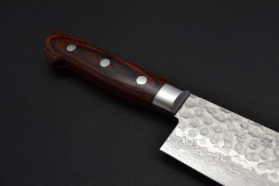 Nakamura Kaishin Damascus Hammered Nakiri 170mm - Image 4