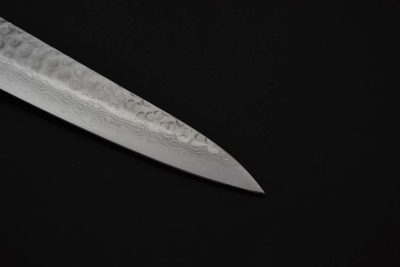 Nakamura Kaishin Damascus Hammered Sujihiki 240mm - Image 7