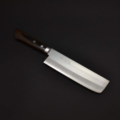 Masutani Polished Nakiri 170mm Black Pakka
