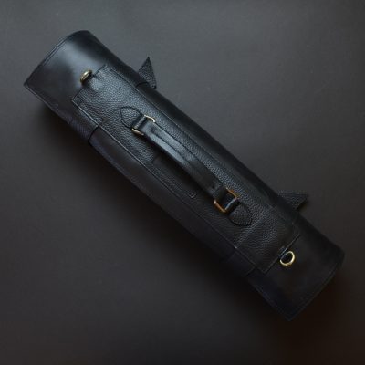 Knife Roll Leather Black