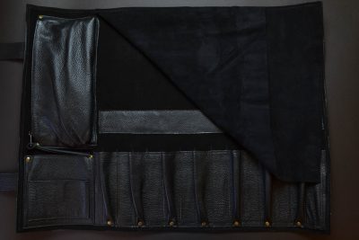 Knife Roll Leather Black - Image 8