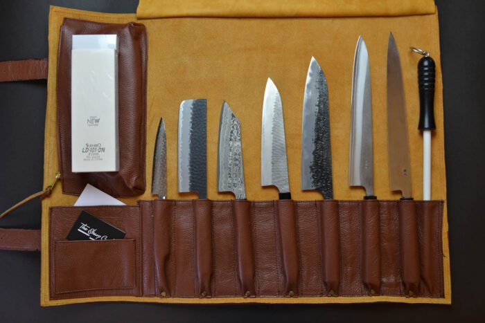 Knife Roll Leather Brown - Image 2