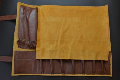 Knife Roll Leather Brown - Image 5
