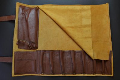 Knife Roll Leather Brown - Image 4
